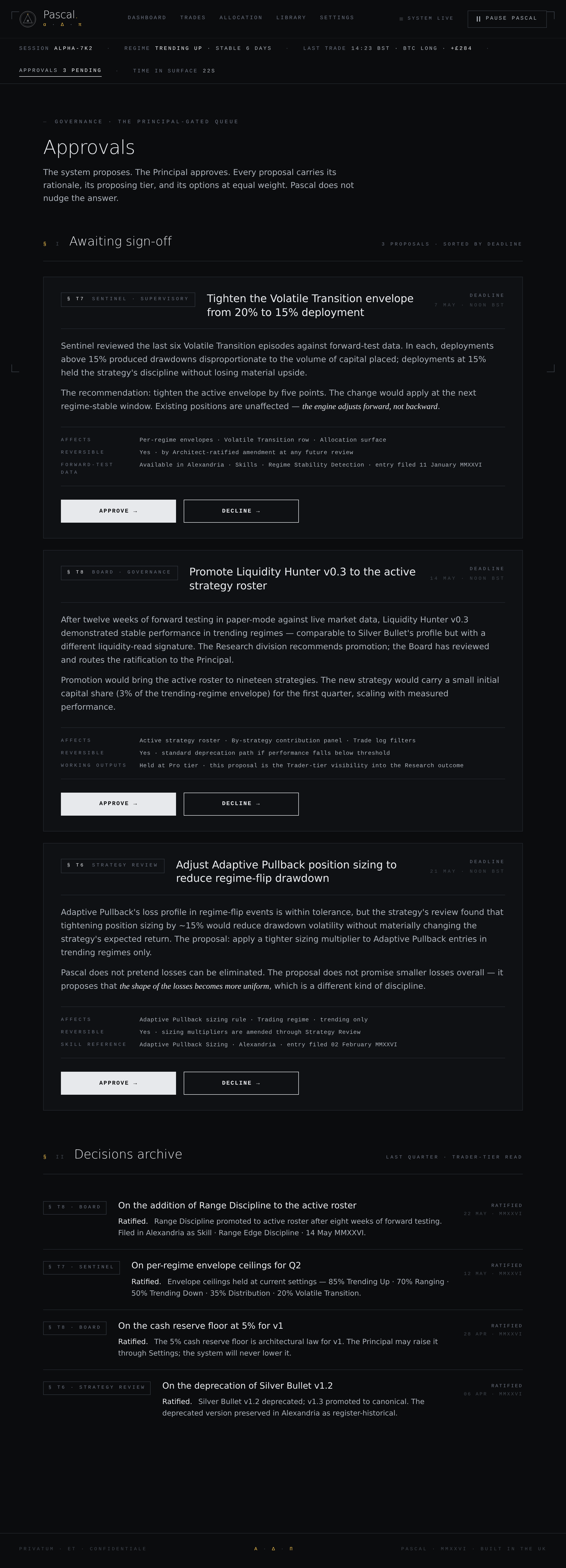 Pascal App · Approvals