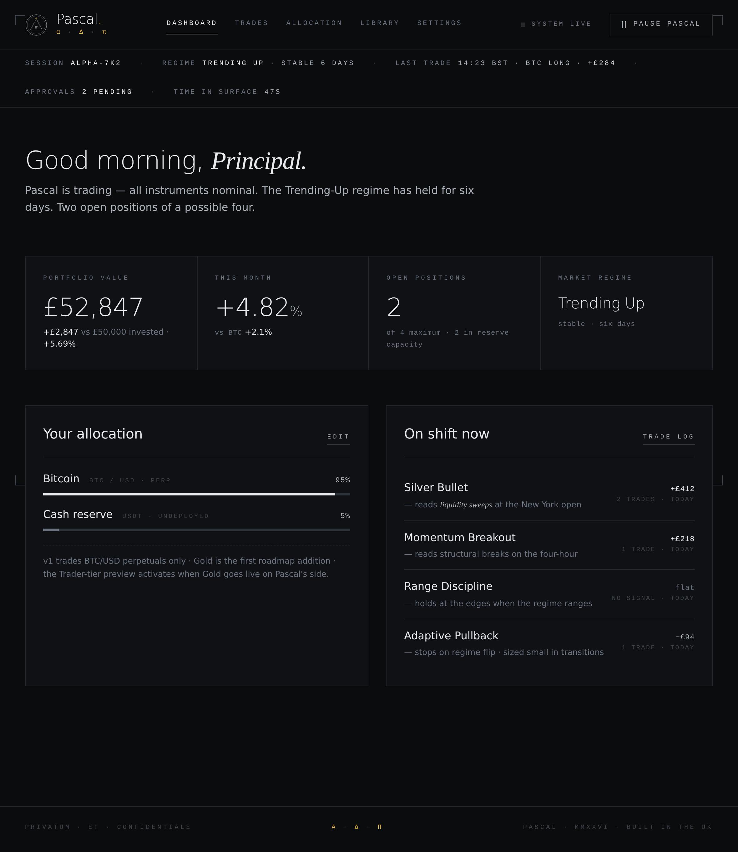 Pascal App · Dashboard